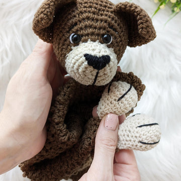 Crochet dog security blanket, crochet baby lovey pattern