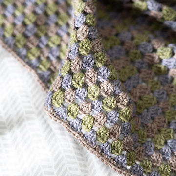 Three Color Baby Granny Blankie in Lion Brand Basic Stitch Anti Microbial - M23007BSAM - Downloadable PDF