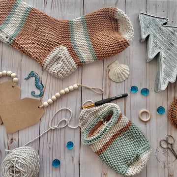 Christmas stocking and trees