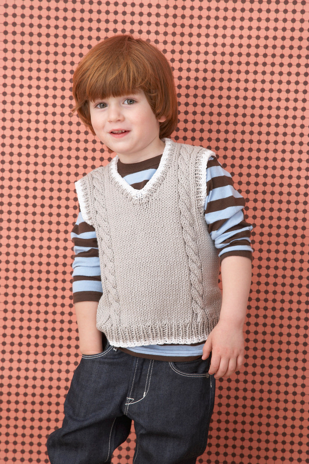 Cable Vest in Lion Brand Cotton-Ease - 70202A