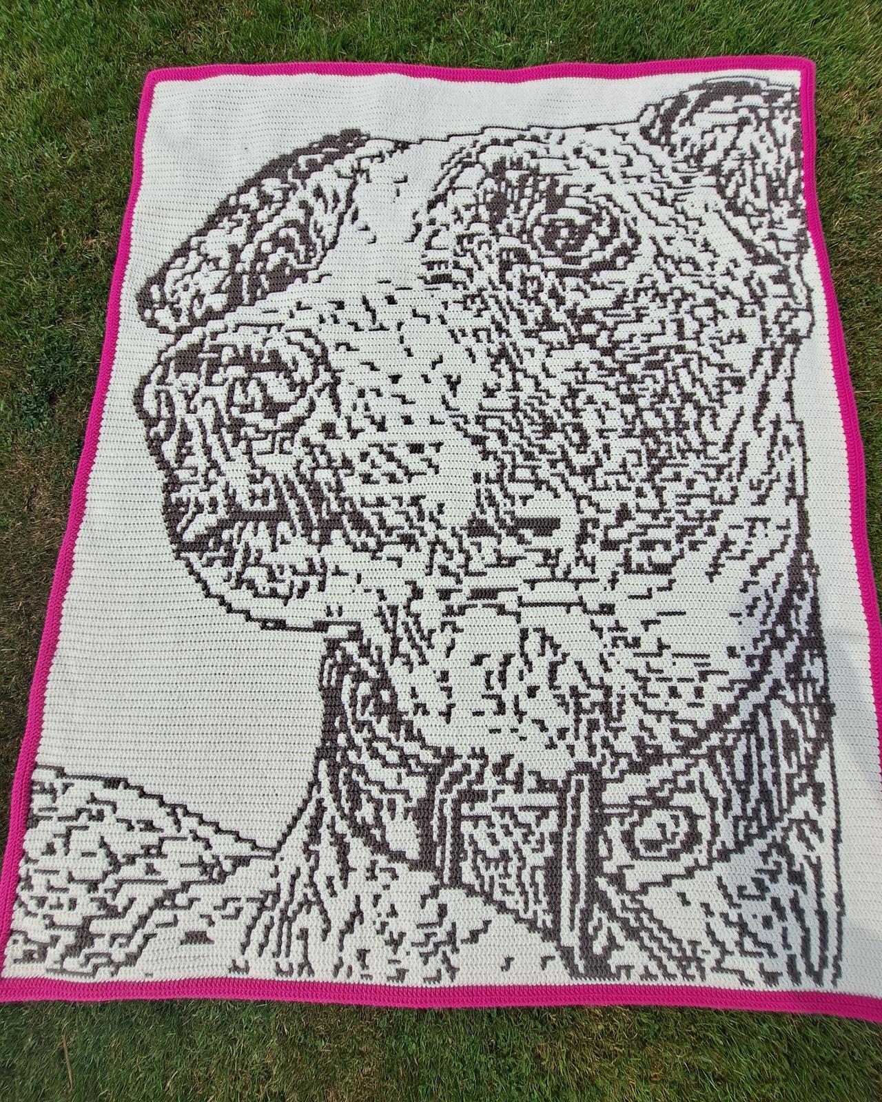 Whippet "Freya" | Dog Mosaic Crochet Blanket