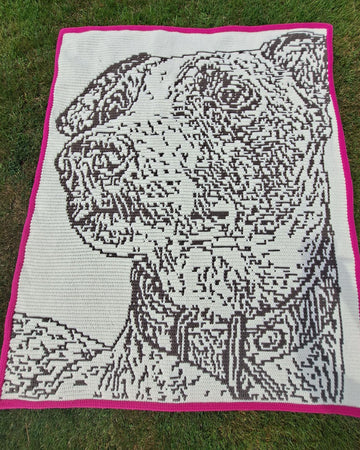Whippet "Freya" | Dog Mosaic Crochet Blanket