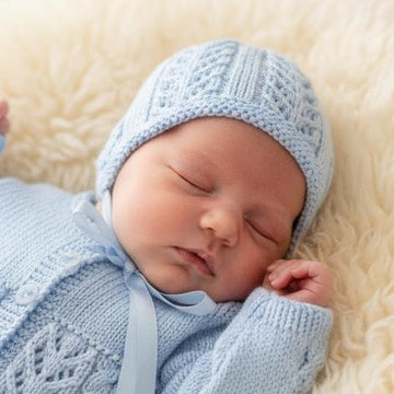 Baby Jacket & Hat Knitting Pattern UK & USA Terms #372