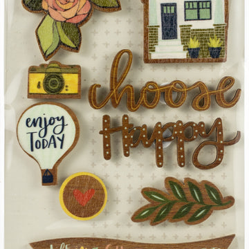 American Crafts One Canoe Two Saturday Afternoon Veneer Stickers 11/Pkg - 571077