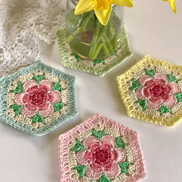 Painted Anemone Doily and Potholder