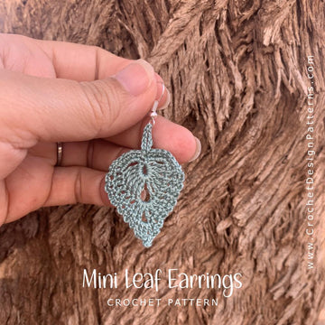Mini Leaf Earrings Crochet Pattern