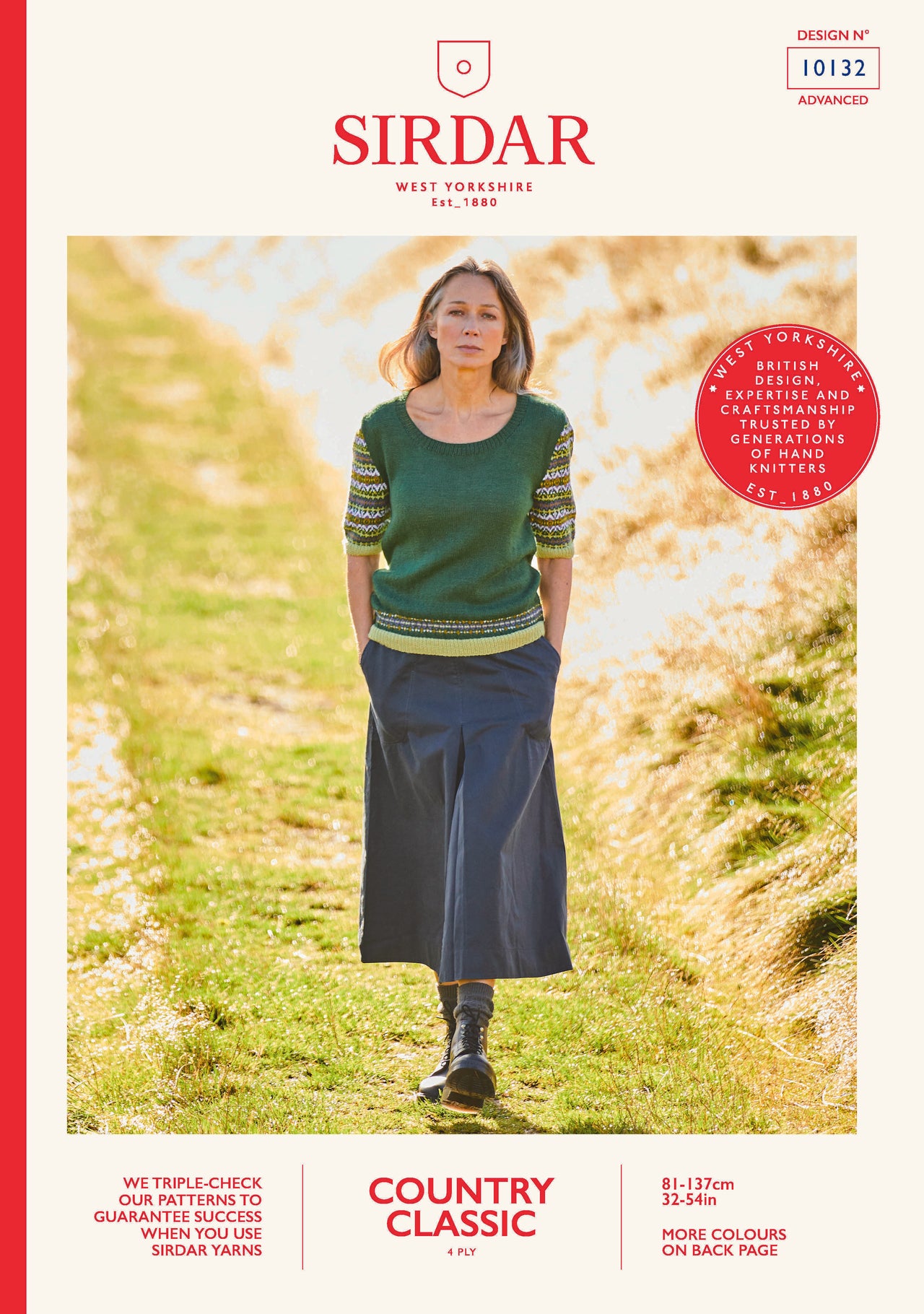 Ladies Fair Isle Sleeve Top in Sirdar Country Classic 4 Ply - 10132 - Leaflet