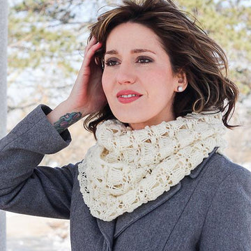 White Winter Blossom Scarf