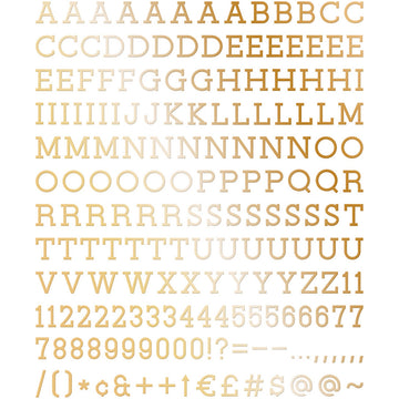 American Crafts DCWV Letterboard Letters & Characters 1" 188/Pkg - Gold