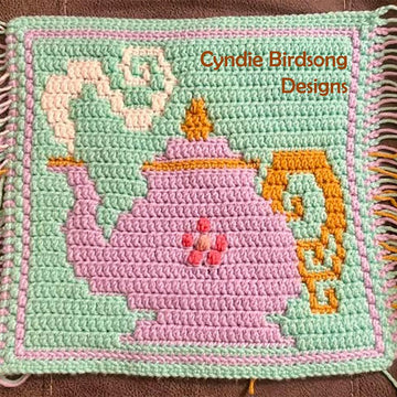 Time for Tea crochet square - CBirdsong Designs