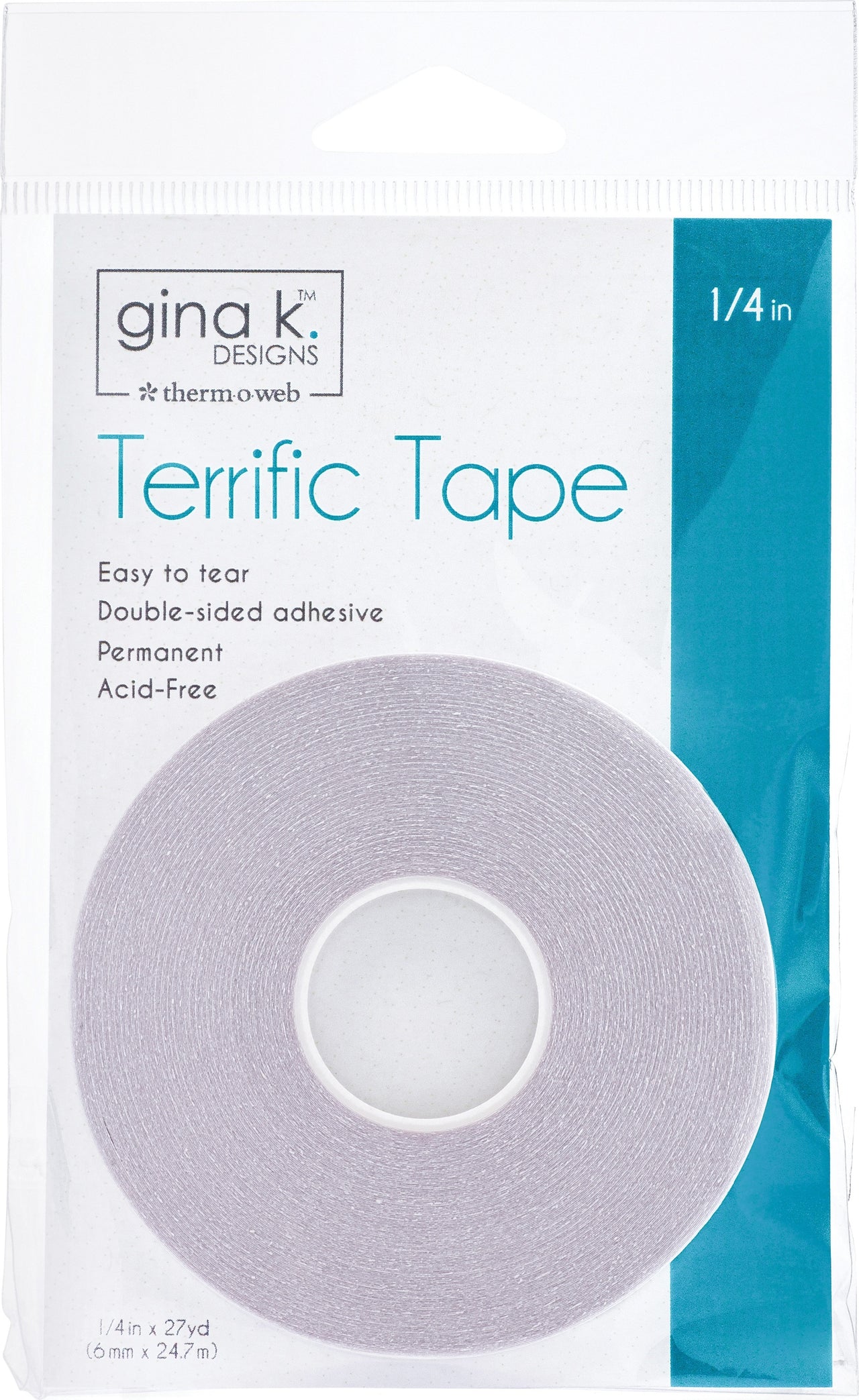 Therm O Web Gina K Terrific Tape 1/4"X27yds - Clear