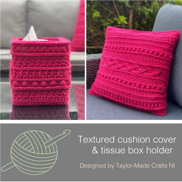 Textured cushion cover & tissue box