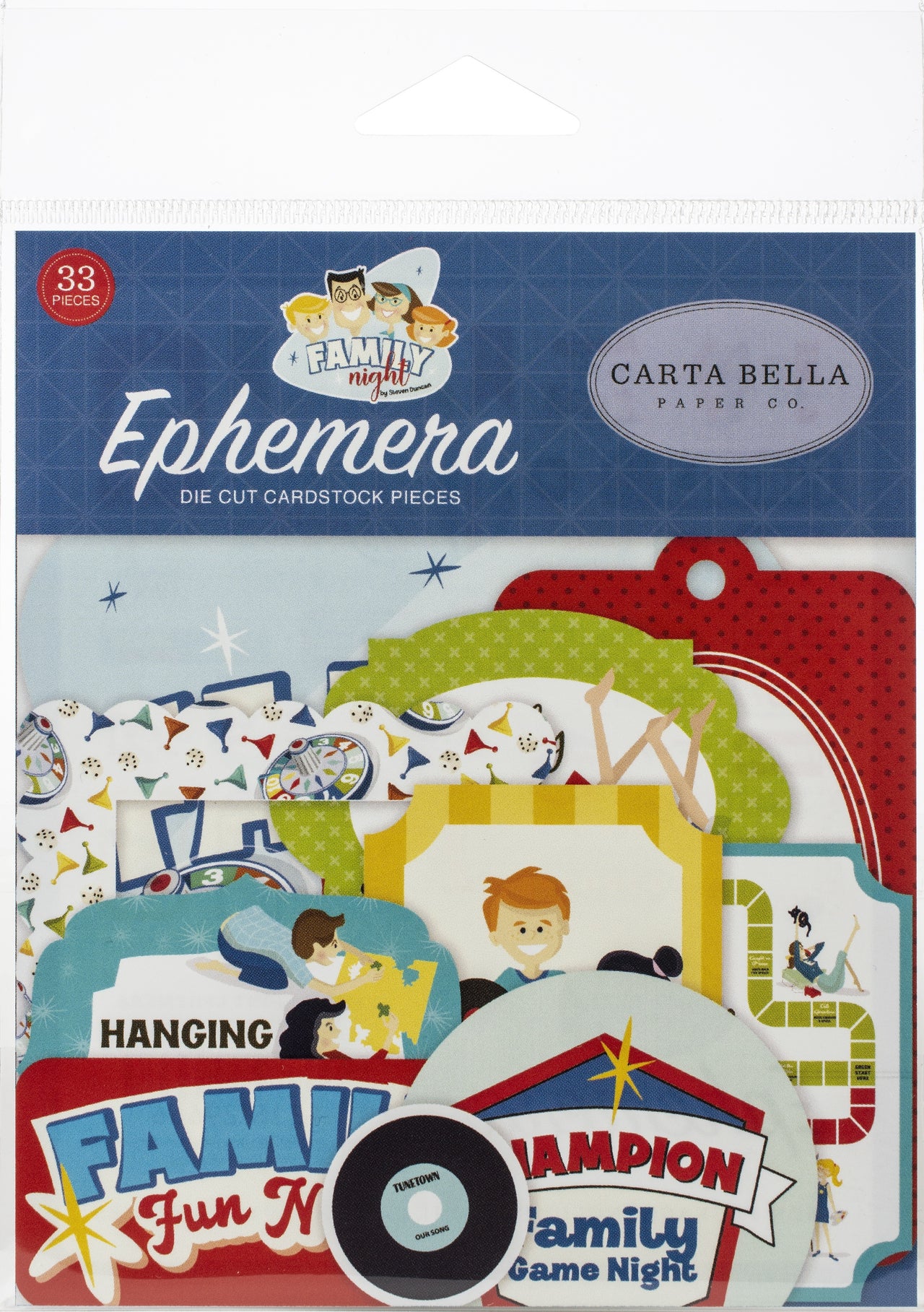Echo Park Paper Carta Bella Cardstock Ephemera 33/Pkg - Icons, Family Night