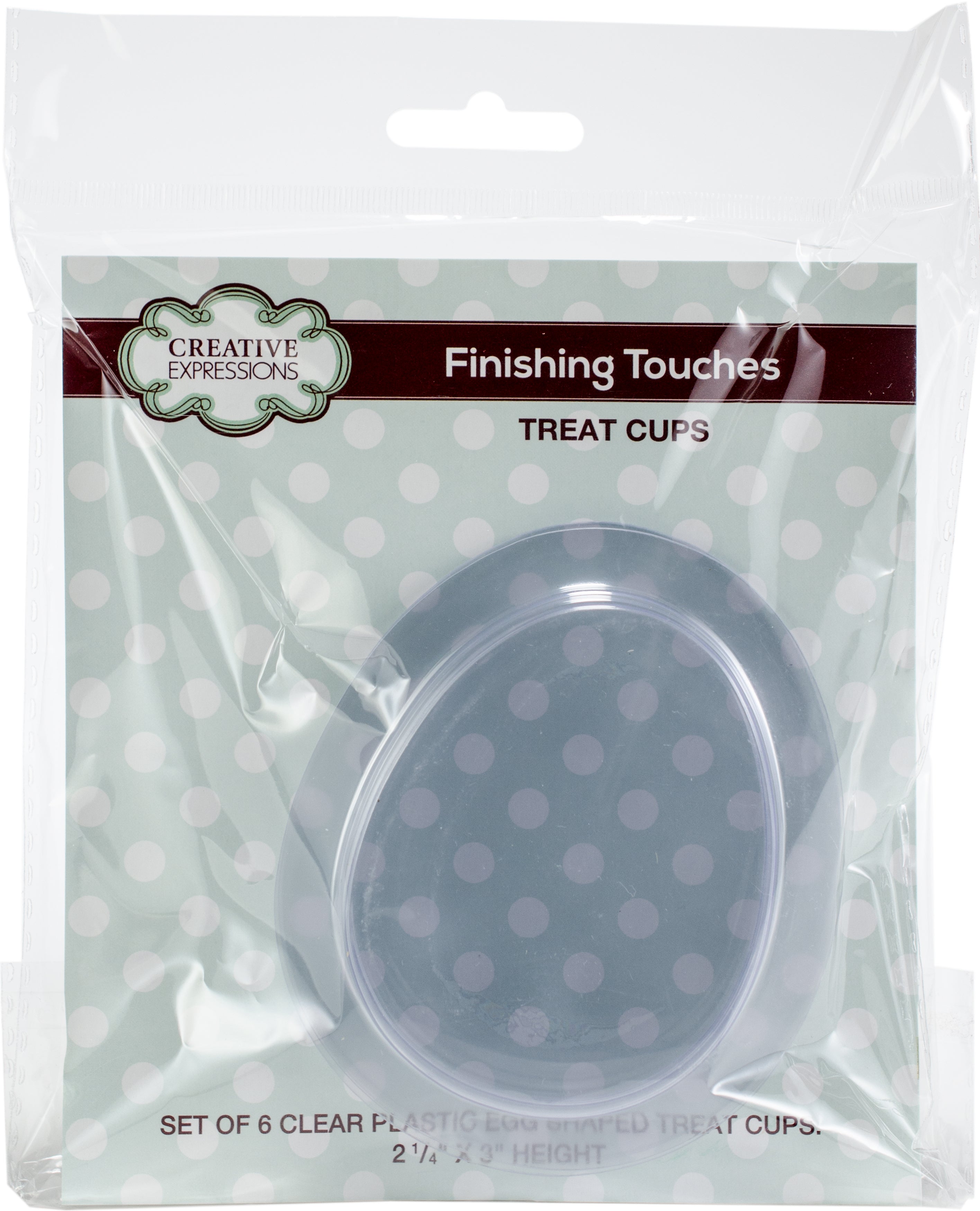 Creative Expressions Egg Shaped Treat Cups 6/Pkg - Clear 1.25" Wide X 3" Height