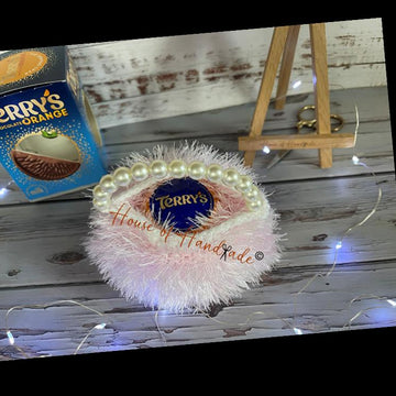 Feathers & Pearls Handbag Chocolate Orange Cover Knitting Pattern