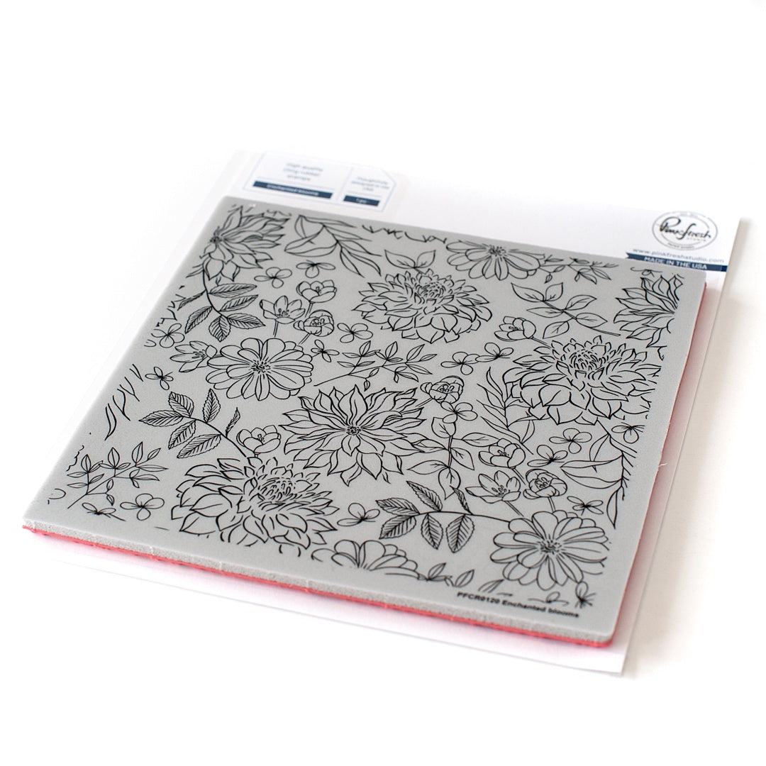 Pinkfresh Studio Cling Rubber Stamp Set 6"X6" - Enchanted Blooms