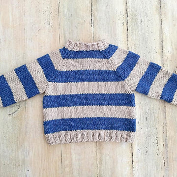Striped Raglan Jumper Cardigan Opt. Hood