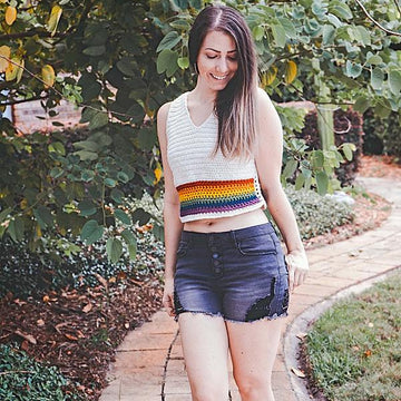 Rainbow Crochet Top