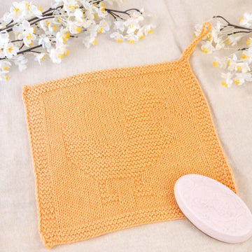 Knitted Chicken Washcloth