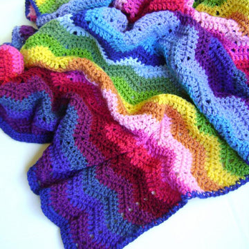 Crochet Technicolor Wave Blanket