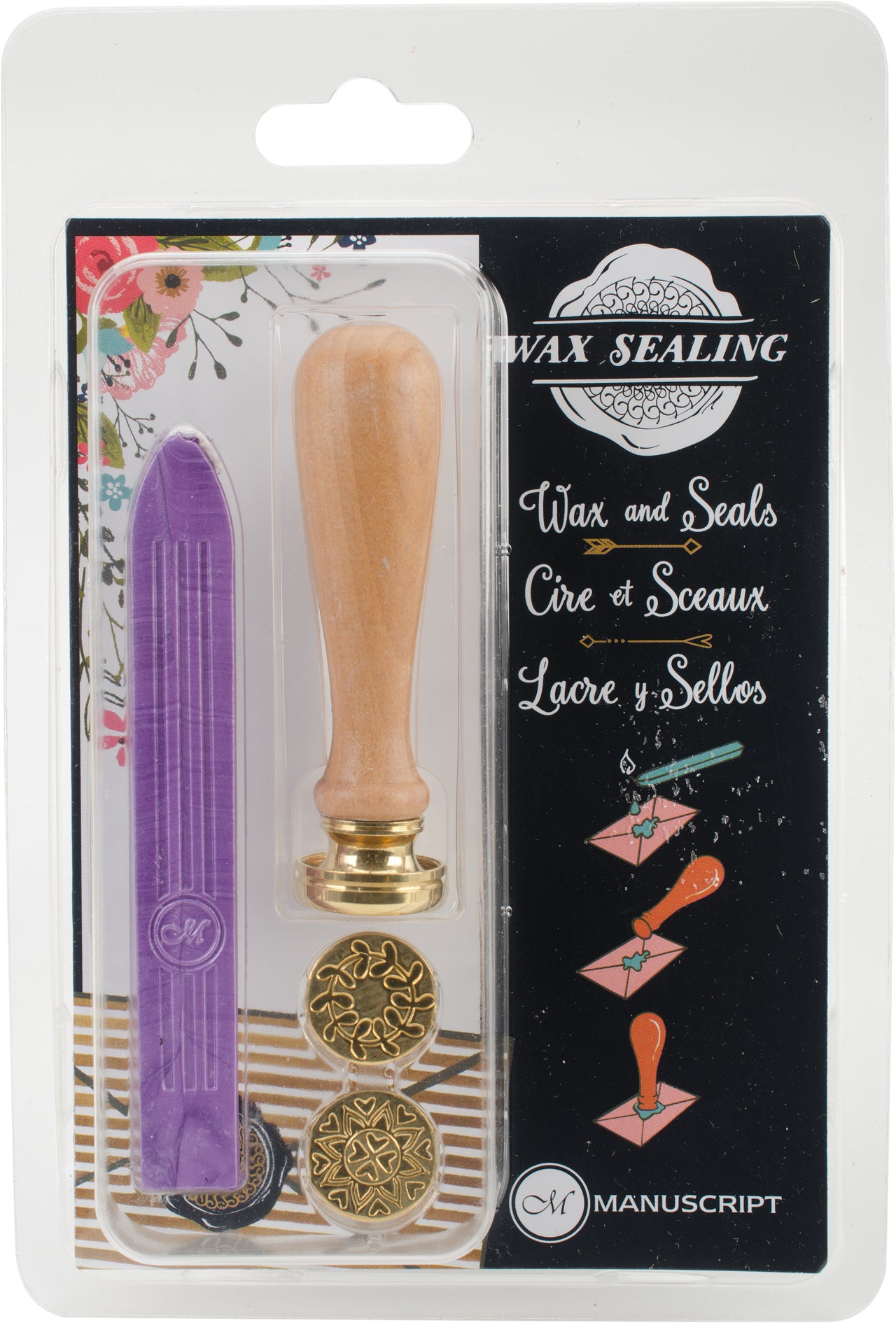 Manuscript Pen Manuscript Long Handle Design Sealing Set W/2 Coins - Trendy