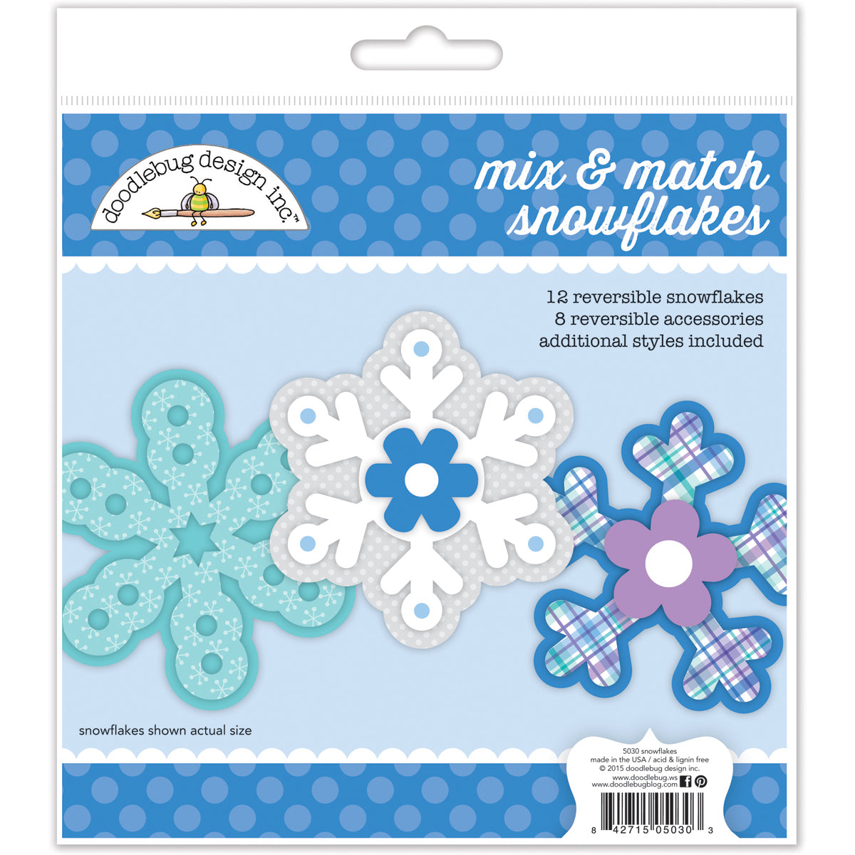 Doodlebug Polar Pals Paper Craft Kit - Snowflake