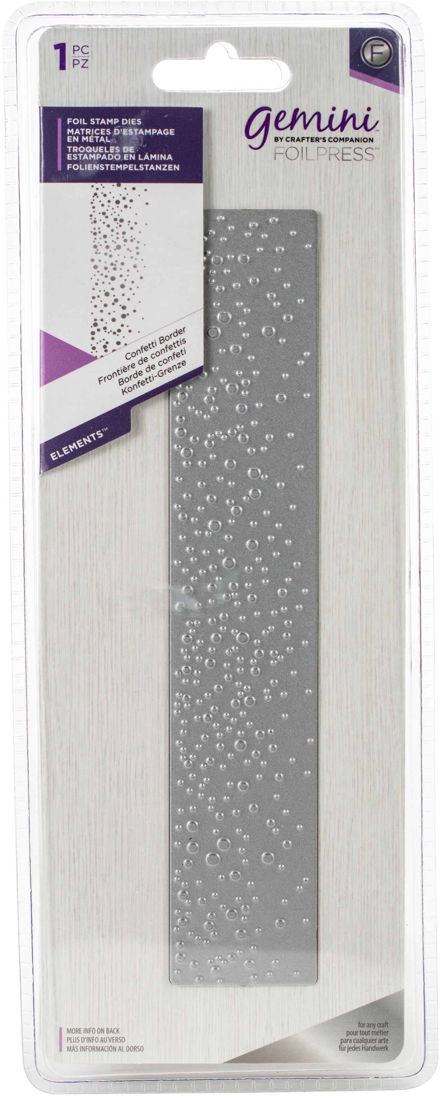 Crafter's Companion Gemini Foilpress Stamp Die Elements - Confetti Border