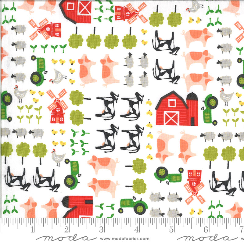 Moda Fabrics On The Farm - Cream Old MacDonald