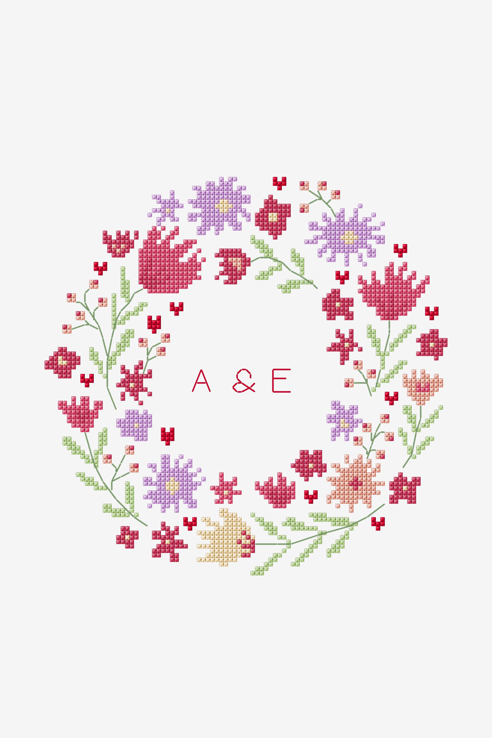 Daisy Wreath  in DMC - PAT0714 -  Downloadable PDF