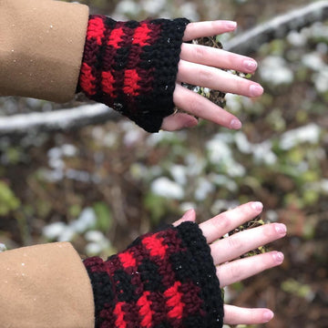 Plaid Fingerless Gloves