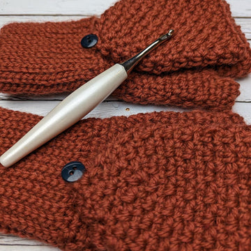 Moss Stitch Fingerless Gloves