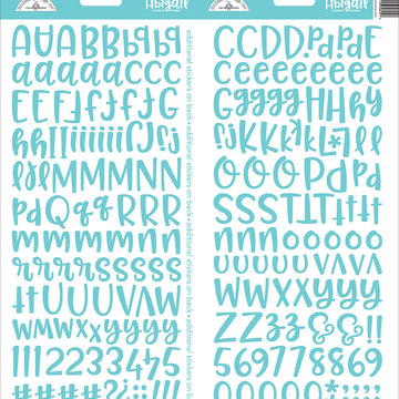 Doodlebug Abigail Font Alpha Cardstock Stickers 6"X13" 2/Pkg - Swimming Pool
