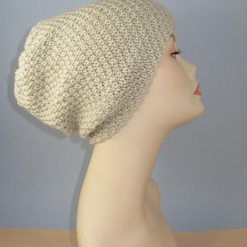 Chunky Unisex Double Moss Stitch Slouch Hat