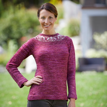 818 Stone Rose Pullover - Jumper Knitting Pattern for Women in Valley Yarns Valley Superwash DK Hand Dyed
