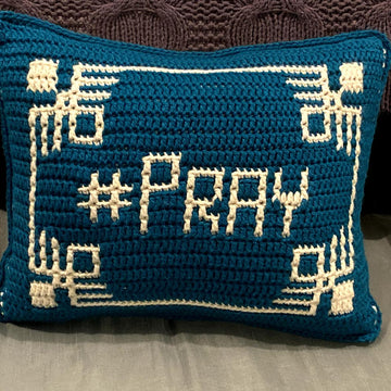 #Pray Mosaic Pillow