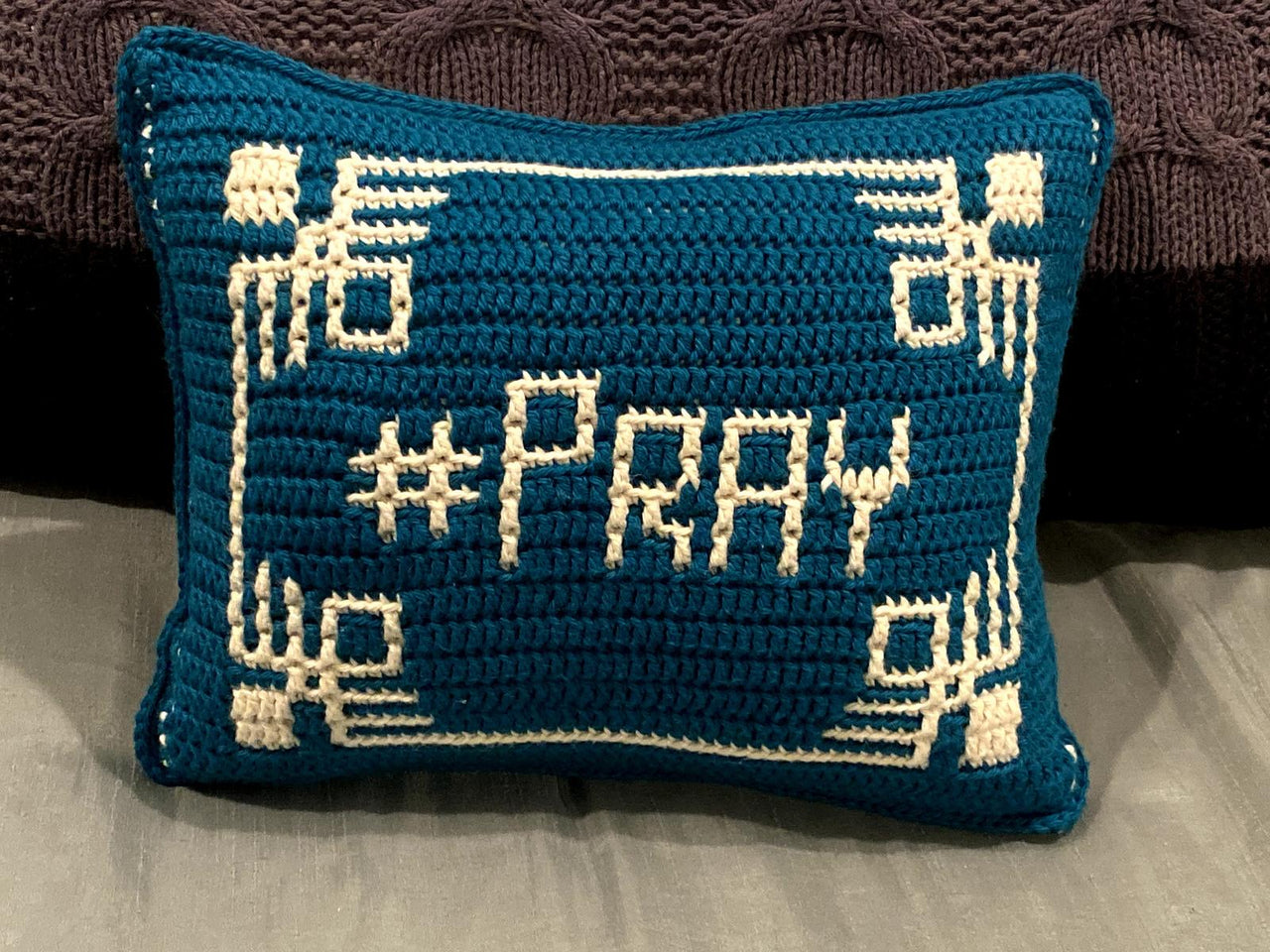 #Pray Mosaic Pillow