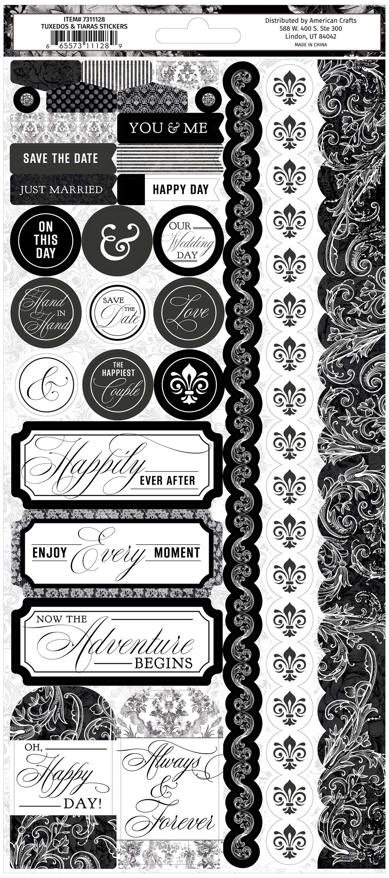 American Crafts Tuxedos & Tiaras Cardstock Stickers 6"X12" - 622339