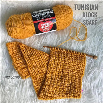 Tunisian Block Scarf