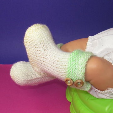 Easy Baby Double Cuff Marble Booties