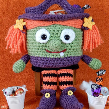 Vampire, Witch and Pumpkin Bucket Head Bags