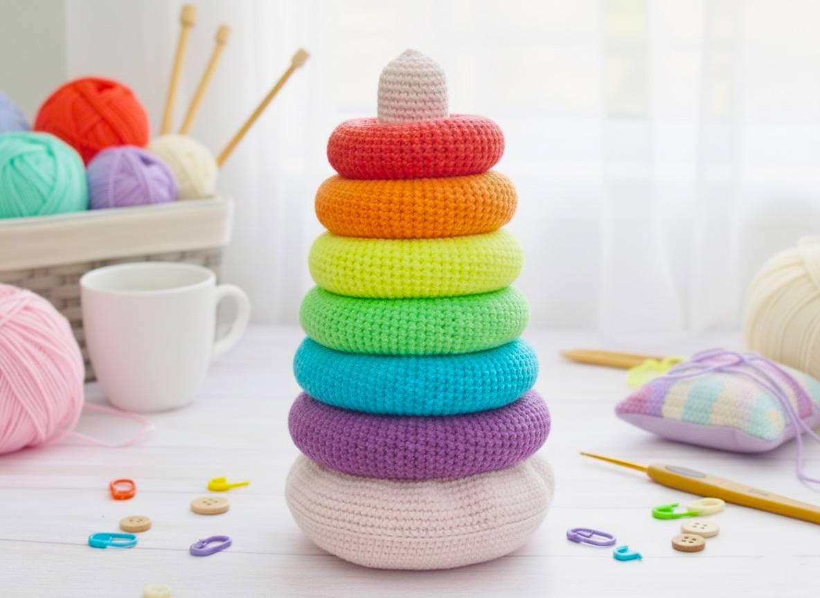 Rainbow stacking rings