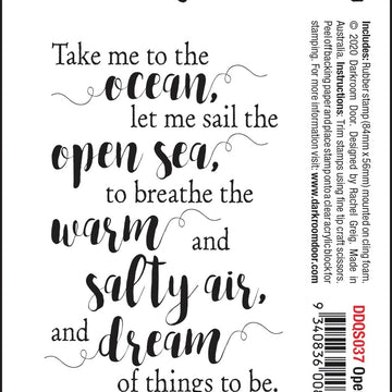 Darkroom Door Quote Cling Stamp 3.3"X2.3" - Open Sea