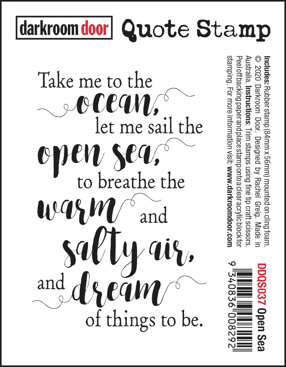 Darkroom Door Quote Cling Stamp 3.3"X2.3" - Open Sea
