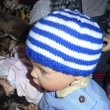 Stripey kids beanie
