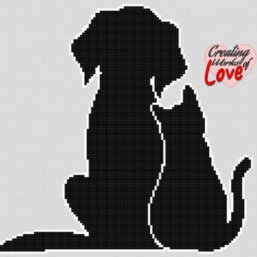 Cat And Dog Silhouette Stitch graph