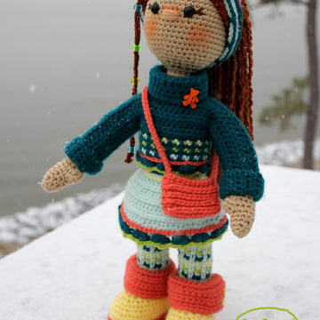 Crochet Doll Pattern, Amigurumi doll pattern, Small doll, 15"/38cm, Zoe