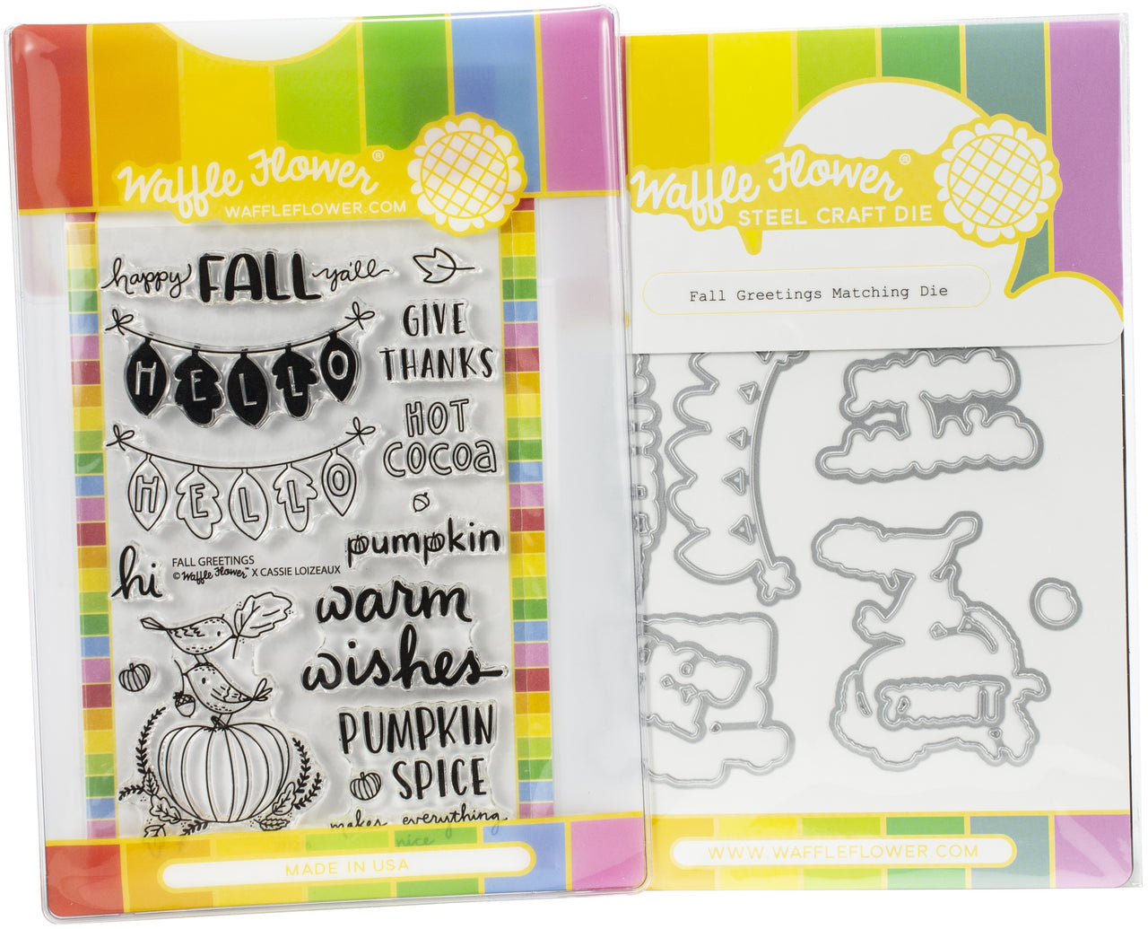 Waffle Flower Crafts Waffle Flower Stamp & Die Set - Fall Greetings