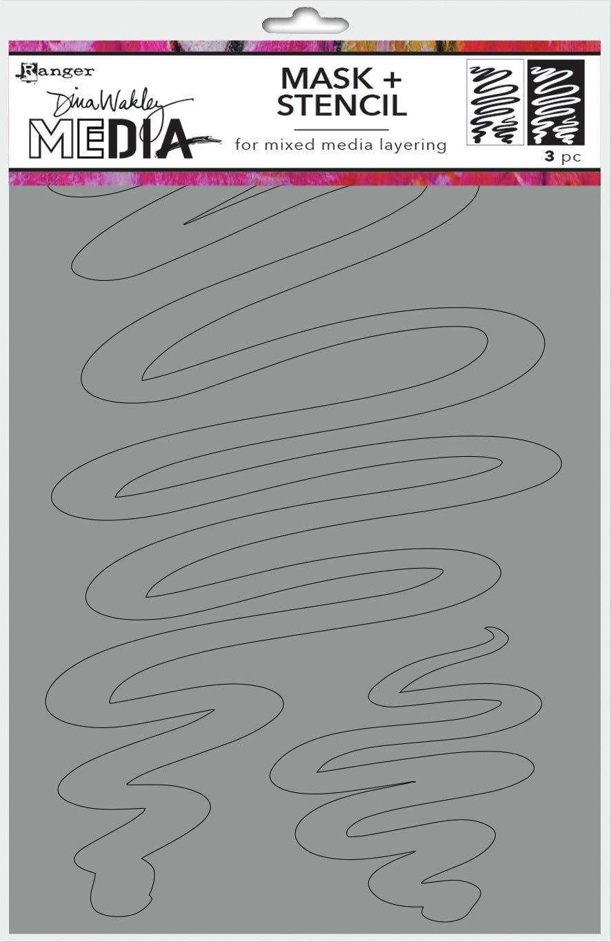 Ranger Dina Wakley Media Stencils + Masks 6"X9" - Meandering