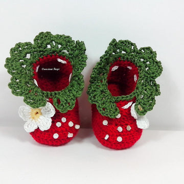 Strawberry baby shoes