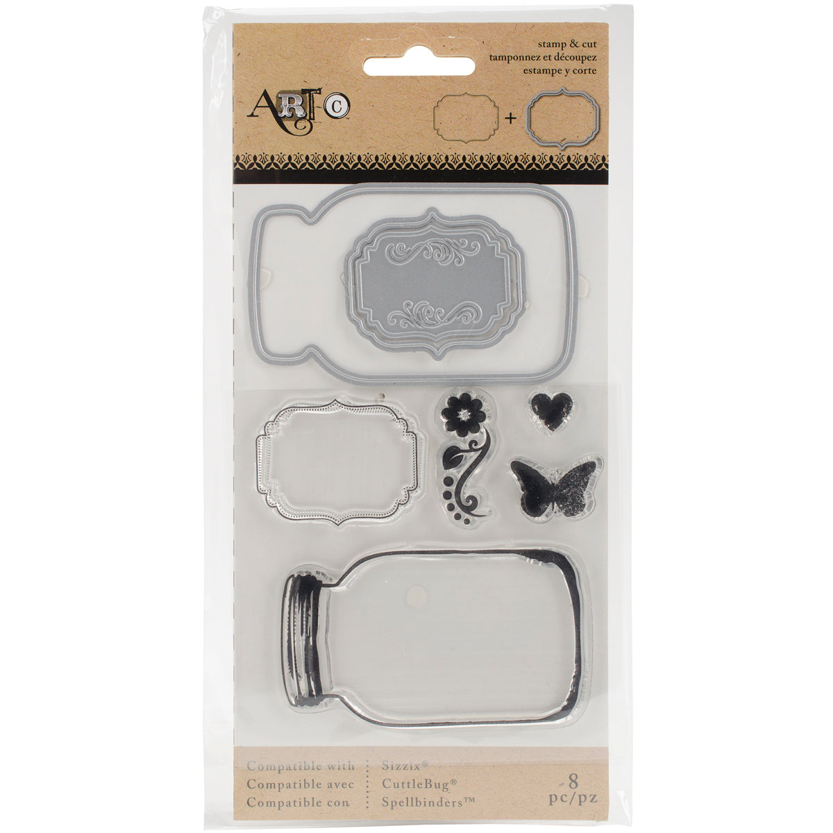 Momenta Art-C Stamp & Die Set - Mason Jars